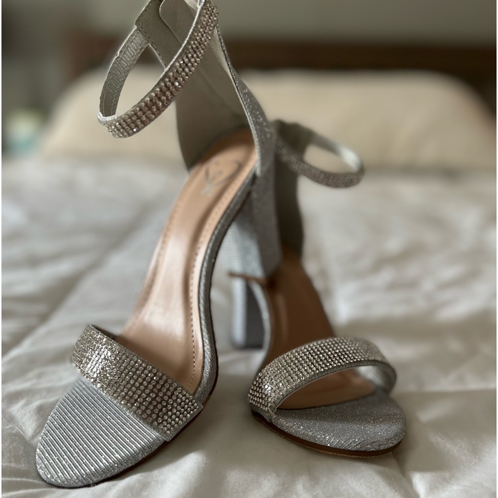 Silver Heels Never Worn Size 6.5